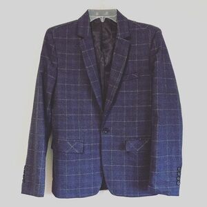 Blue plaid blazer